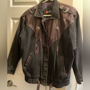 Vintage Andy Johns leather and denim Men’s jacket